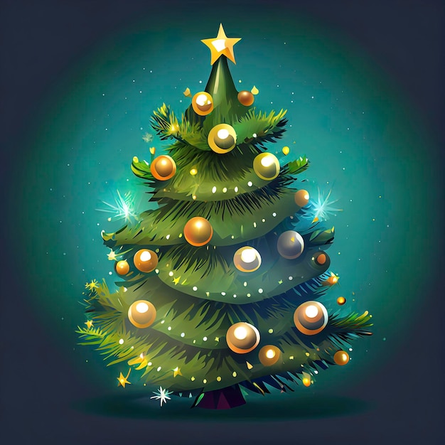 Illustration plate du bel arbre de noël