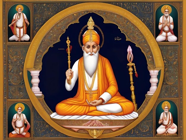 Photo l'illustration plate du guru sant kabir jayanti