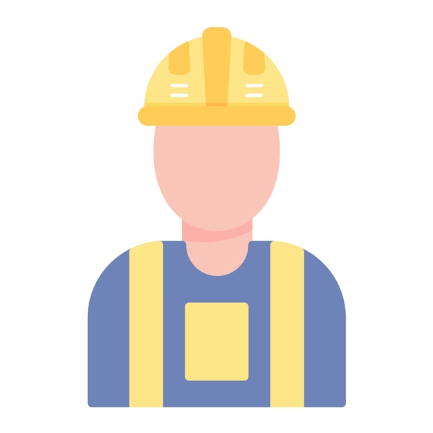 Illustration plate du travailleur de la construction