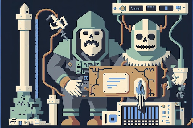 Illustration plate de jeu vidéo Roguelike