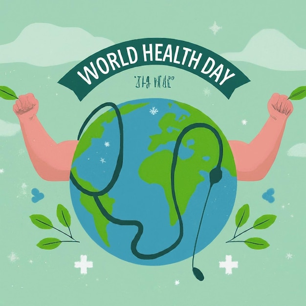 Illustration plate de la journée mondiale de la santé