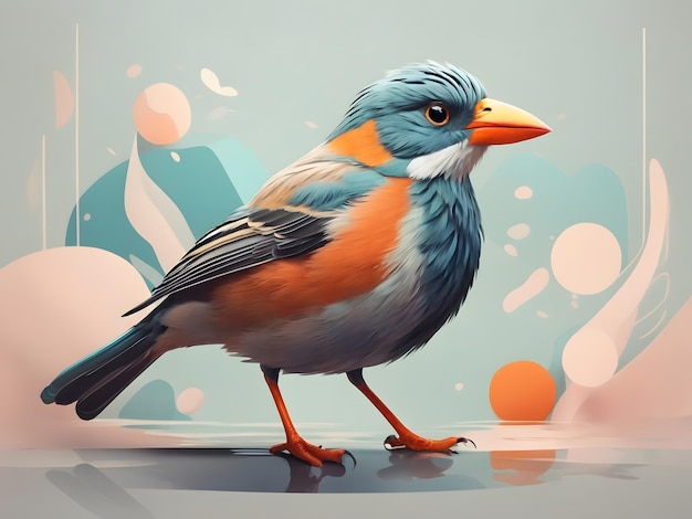 illustration plate d'un oiseau