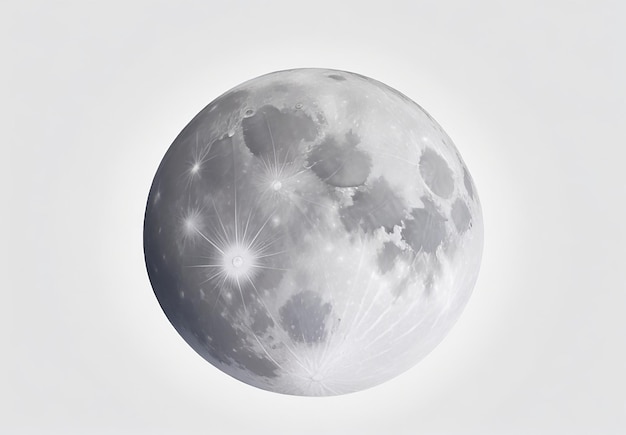 Illustration de pleine lune grise vectorielle gratuite sur fond blanc