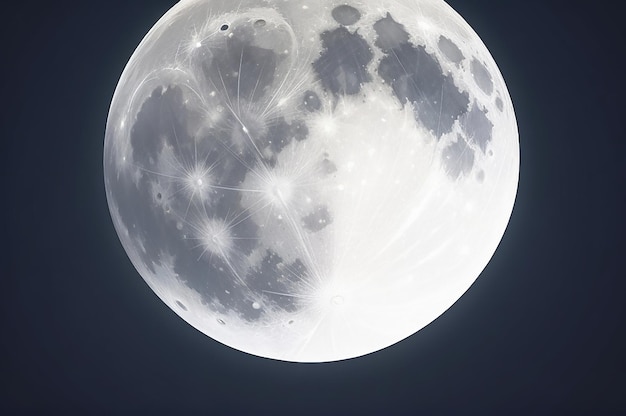 Illustration de pleine lune grise vectorielle gratuite sur fond de nuit