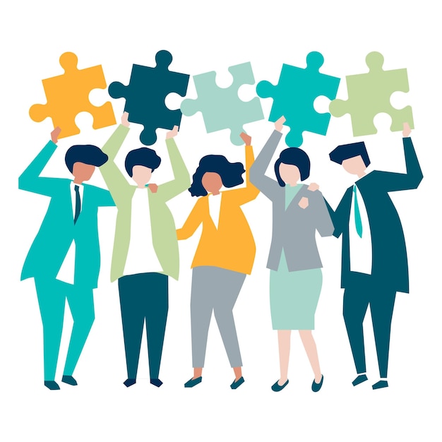 Illustration png du puzzle d'affaires à fond transparent