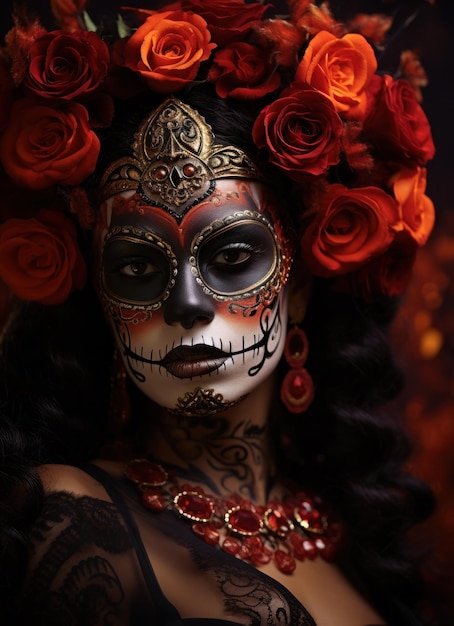 Illustration de poésie mexicaine pour le Dia de los Muertos