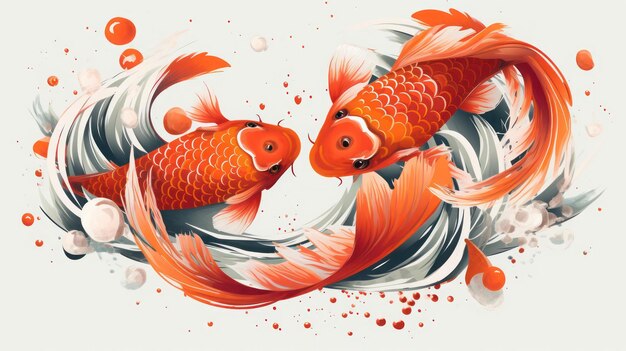 Illustration d'un poisson dans un cercle avec Ai généré