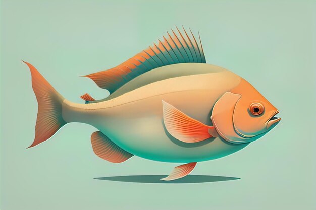 Photo illustration d'un poisson sur un fond bleu illustration vectorielle ai générative