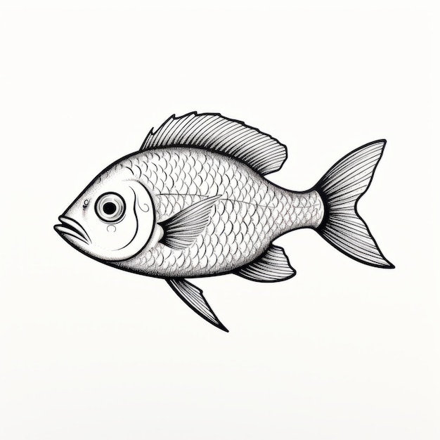 Photo illustration de poissons noirs et blancs avec une précision méticuleuse