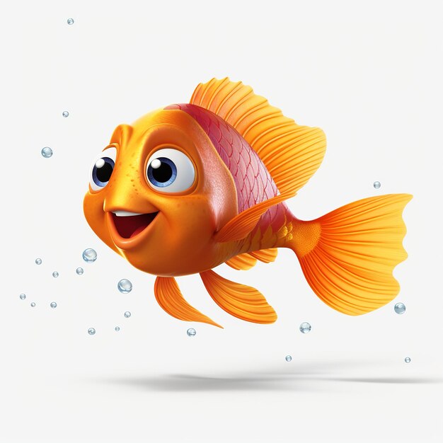 illustration de poissons rouges purs entiers 3D pixar pngréalistes impres