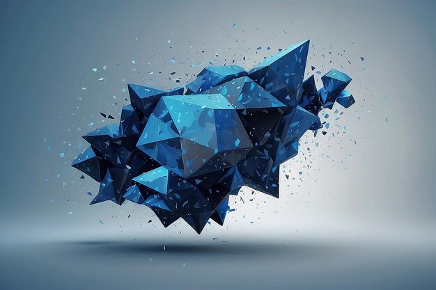 Illustration polygonale du concept de vente bleue abstraite