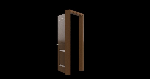 Illustration de porte isolée rendu 3d