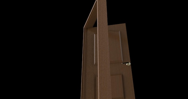 Illustration de porte isolée rendu 3d