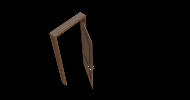 Illustration de porte isolée rendu 3d