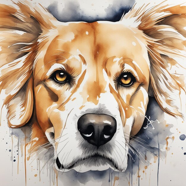 Illustration de portrait de chien Golden Retriever