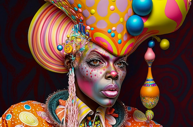 Illustration de portrait de drag queen AI générative