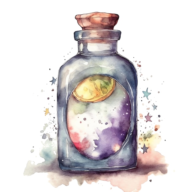 Illustration de potion aquarelle fantastique