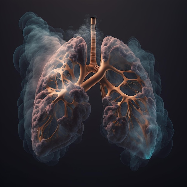 illustration des poumons IA générative