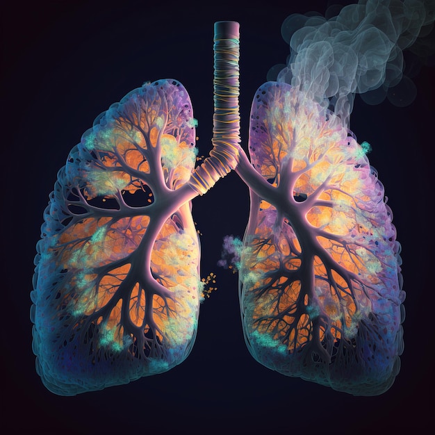 illustration des poumons IA générative
