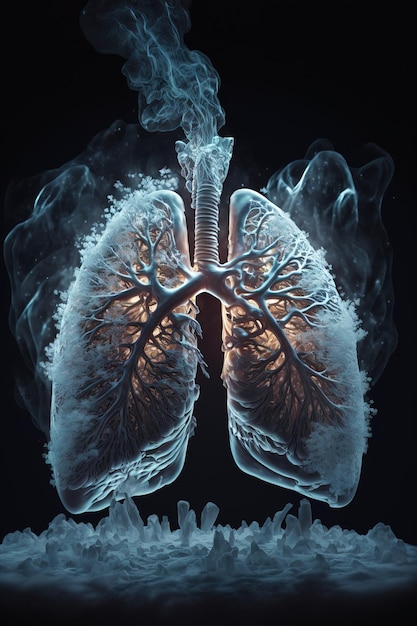 illustration des poumons IA générative