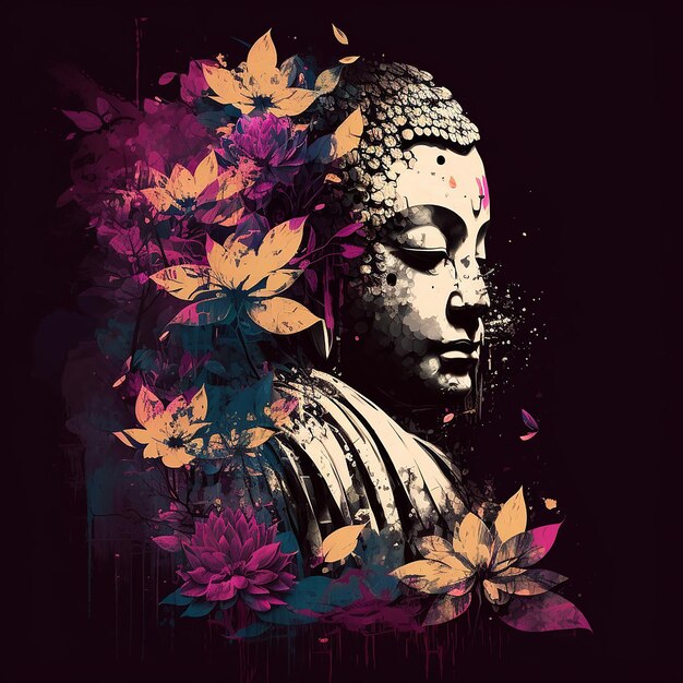 Illustration pour Buddha Purnima ou Vesak Day Generative ai