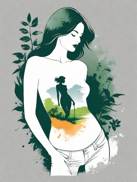 illustration pour une chemise féminine