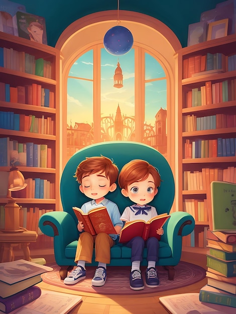 Illustration pour livre pour enfants Cover une histoire d'aventure générée par l'IA