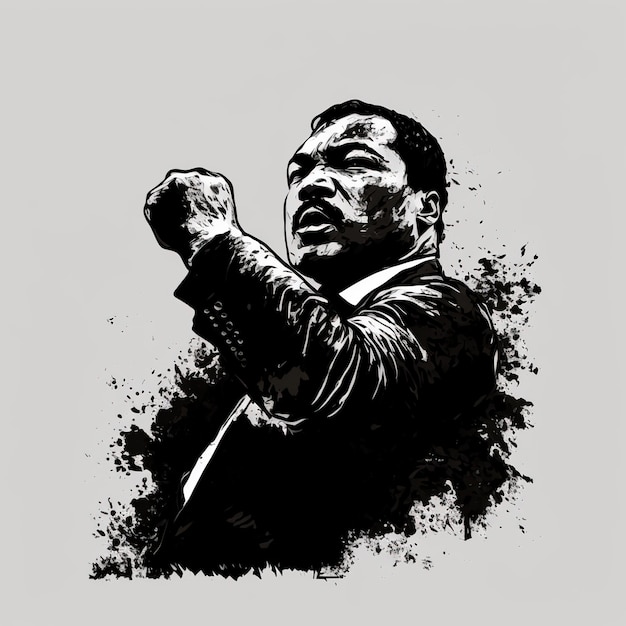 Illustration pour Martin Luther King Jr sur une bannière ou une affiche abstraite