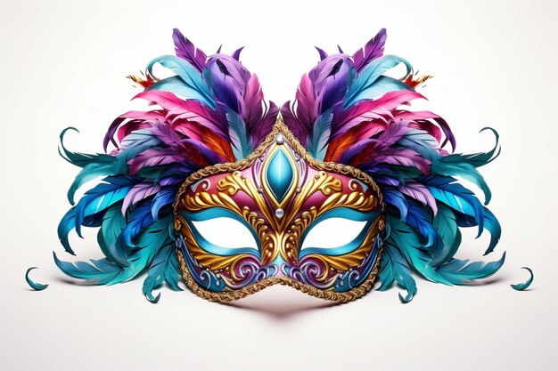 Illustration pour les masques flamboyants du Mardi Gras, couleurs vives isolées