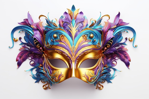 Illustration pour les masques flamboyants du Mardi Gras, couleurs vives isolées