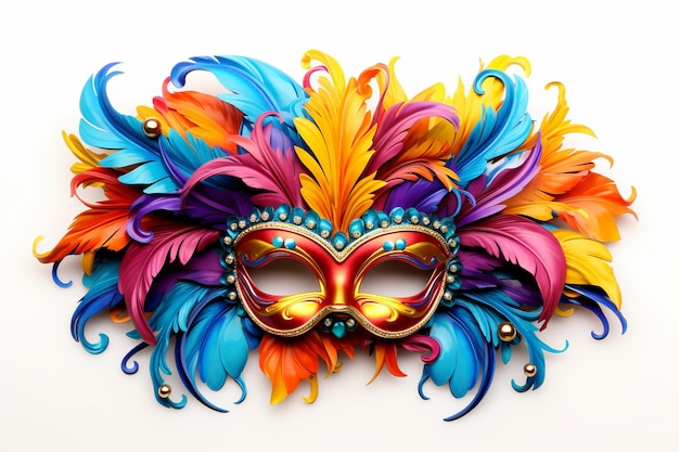 Illustration pour les masques flamboyants du Mardi Gras, couleurs vives isolées