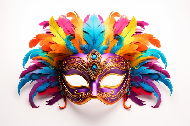 Illustration pour les masques flamboyants du Mardi Gras, couleurs vives isolées