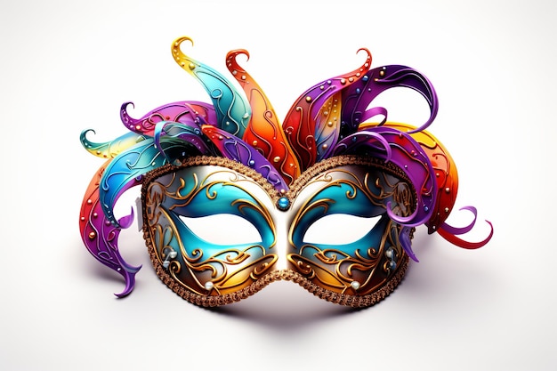 Illustration pour les masques flamboyants du Mardi Gras, couleurs vives isolées