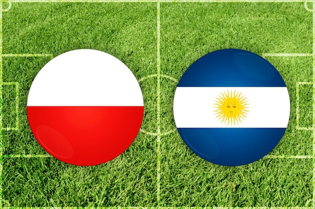 Illustration pour le match de football pologne vs argentine