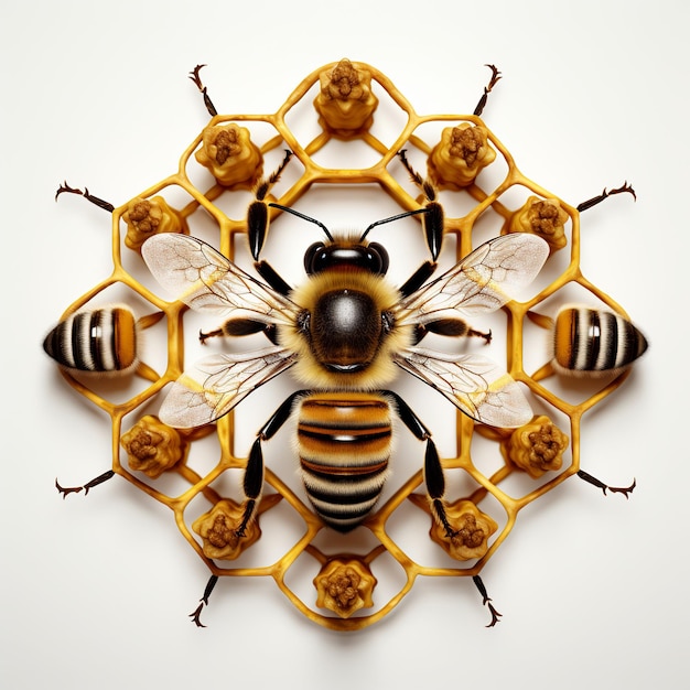 Illustration de la précision de la nature Les merveilles symétriques de l'abeille