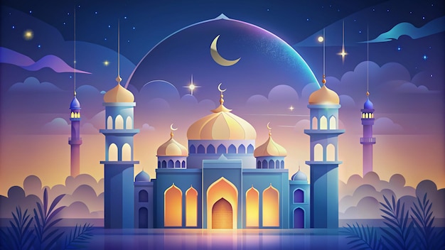 Illustration premium d'Eid Mubarak avec un design de luxe