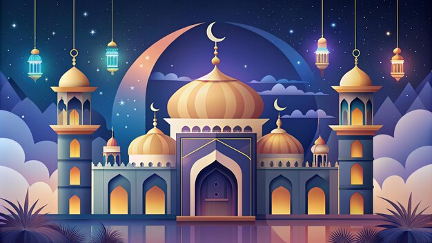 Illustration premium d'Eid Mubarak avec un design de luxe