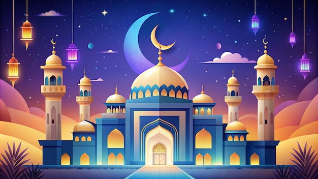 Illustration premium d'Eid Mubarak avec un design de luxe