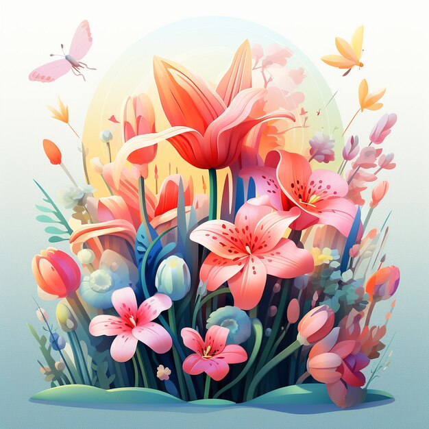 Illustration de printemps dégradé