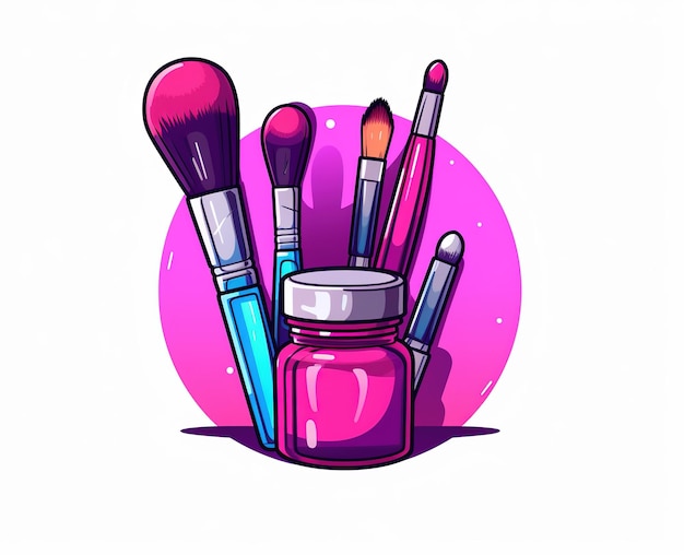 Illustration de produits de maquillage de beauté