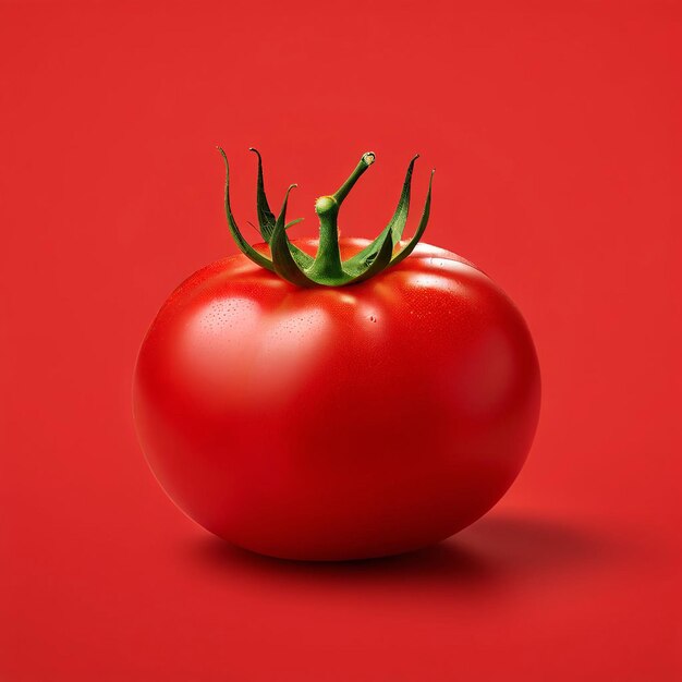 Une illustration propre et minimaliste d'une tomate exposée sur un fond blanc vierge