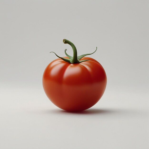 Une illustration propre et minimaliste d'une tomate exposée sur un fond blanc vierge