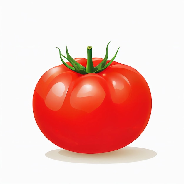 Une illustration propre et minimaliste d'une tomate exposée sur un fond blanc vierge