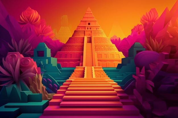 Une illustration d'une pyramide avec le mot pyramide dessus