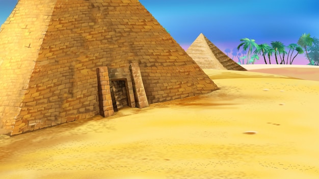 Illustration des pyramides égyptiennes de Gizeh