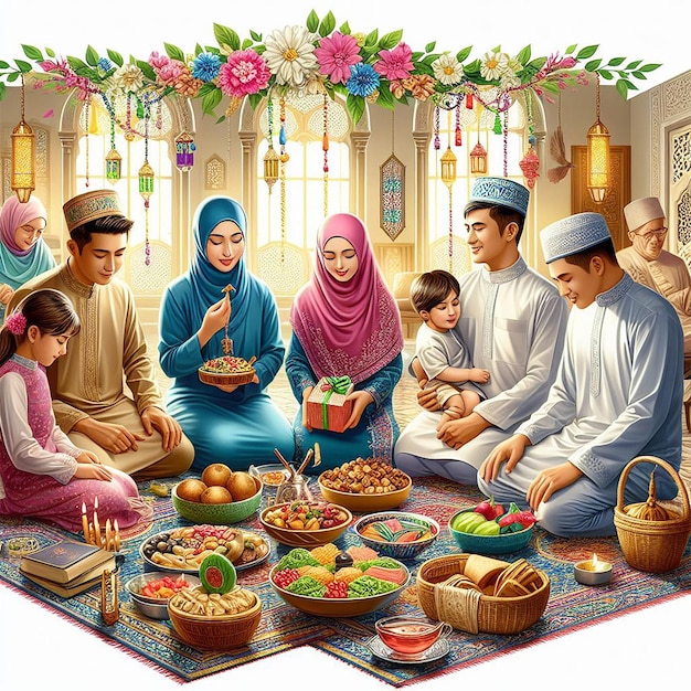 Illustration réaliste de l'Aïd al-Fitr