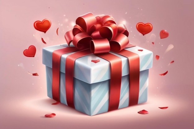 Illustration réaliste du cadeau de la Saint-Valentin