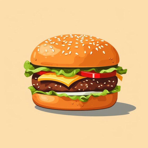 L'illustration réaliste du hamburger au fromage