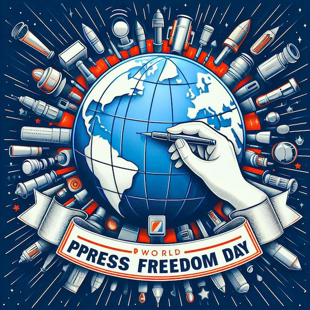 Photo illustration réaliste de la journée mondiale de la liberté de la presse