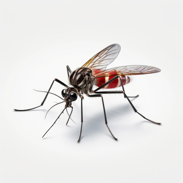 Illustration réaliste de moustiques en 3D sur fond transparent